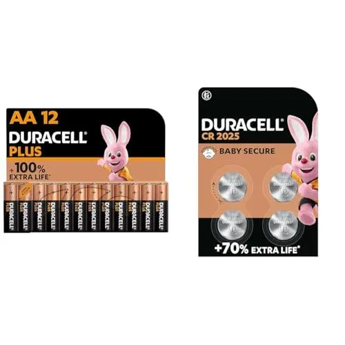 Duracell Plus AA LR6 1,5 V avec pile bouton lithium 3 V