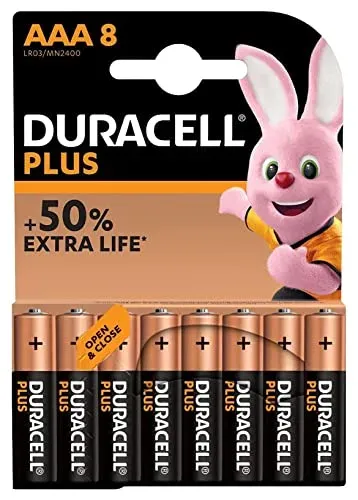 Duracell Plus AAA LR03, lot de 8 piles alcalines