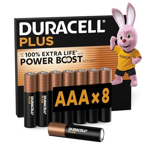 Piles alcalines Duracell Plus AAA LR03 (lot de 8)