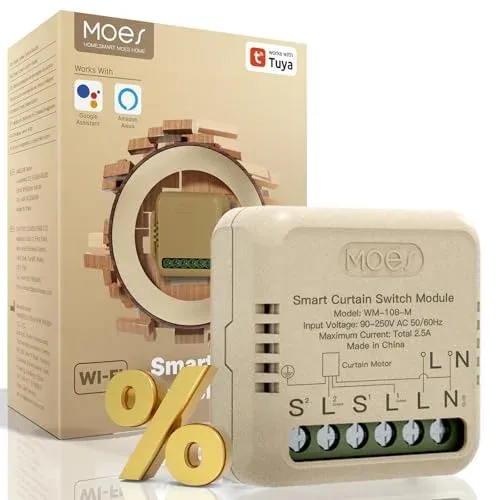 Interrupteur volet roulant connecté MOES WM-108-M-MS Wi-Fi