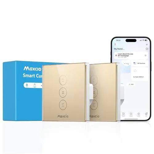 Interrupteur volet roulant WiFi Maxcio CS01 doré, Alexa