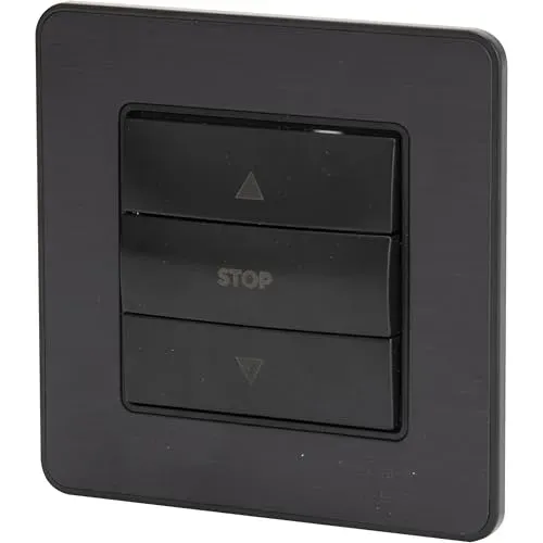 Interrupteur Zenitech Kouro pour volet roulant, noir brossé