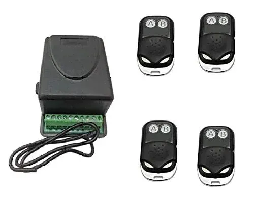 Kit récepteur 2 canaux Idorstore avec 4 télécommandes 433 MHz