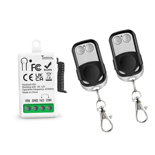 Kit récepteur relais 433 MHz 12 V avec 2 émetteurs EunnacoTop