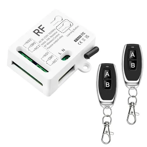 Kit récepteur et télécommande RF 433 MHz Tedeligo 2 canaux