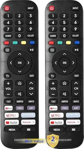 Lot de 2 télécommandes Auilzlz EN2G30H Hisense