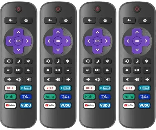 Lot de 4 télécommandes de rechange pour téléviseurs Roku TV