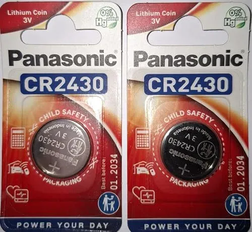 Panasonic CR2430 : lot de 2 piles bouton lithium 3 V
