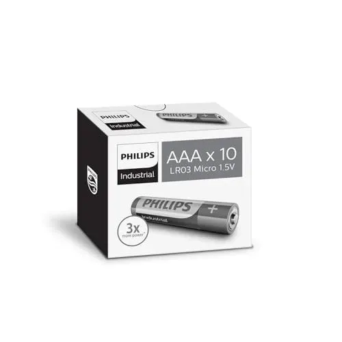 Philips piles alcalines industrielles AAA boîte de 10