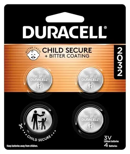 Piles bouton Duracell CR2032 lithium 3 V, lot de 4