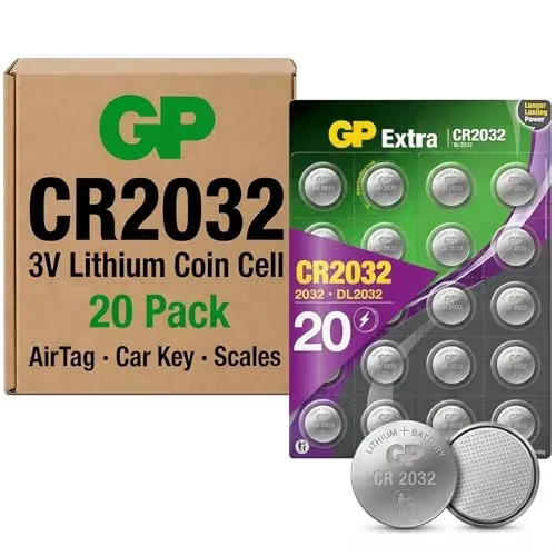 Piles bouton GP Extra CR2032 3 V, lot de 20