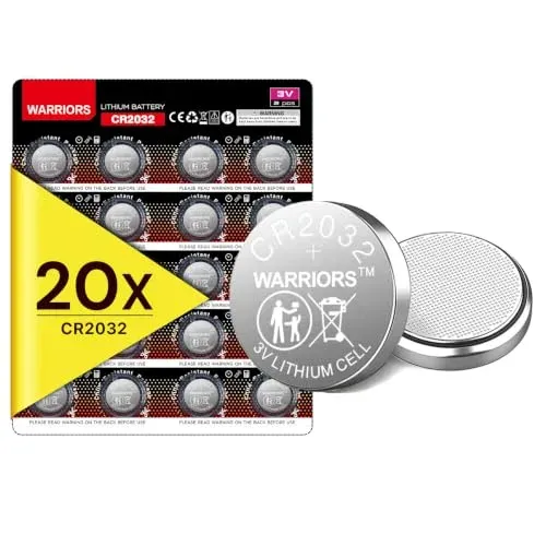Piles CR2032 3 V Warriors, lot de 20