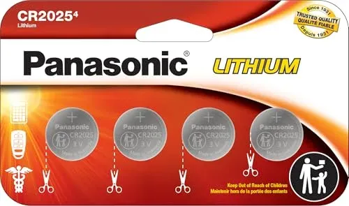 Panasonic CR2025 : lot de 4 piles bouton lithium 3 V
