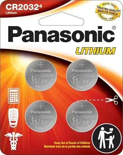 Panasonic CR2032 lot de 4 piles bouton lithium 3 V