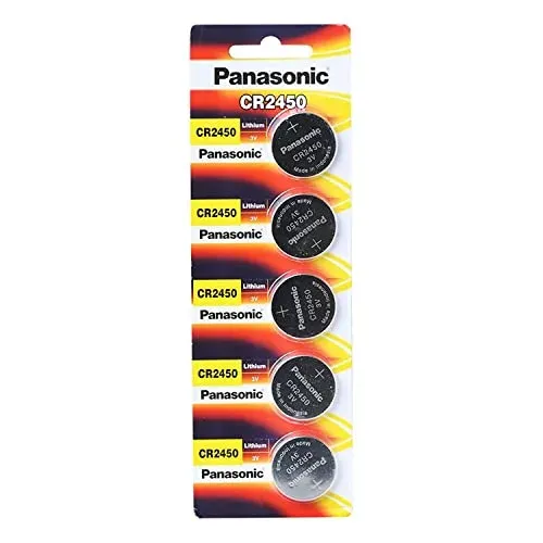 Panasonic CR2450 : 5 piles bouton lithium 3 V