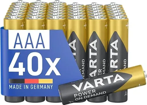 Piles AAA alcalines Varta Power on Demand lot de 40