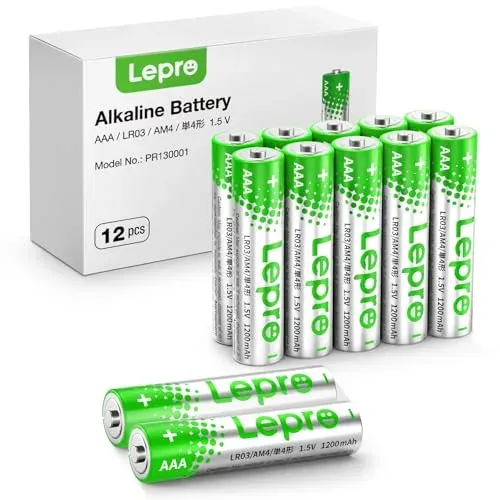 Piles alcalines AAA LR03 Lepro, lot de 12
