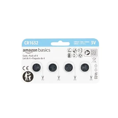 Piles bouton Amazon Basics CR1632 lot de 4