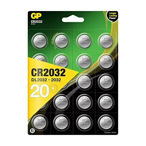 Piles bouton GP CR2032 lithium 3 V, lot de 20