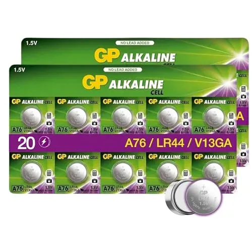 Piles bouton GP Extra LR44 AG13 A76 lot de 20