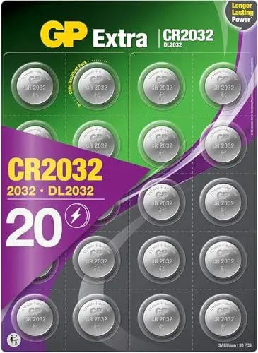 Piles CR2032 GP Extra, lot de 20