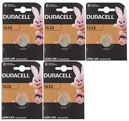 Lot de 5 piles Duracell 1632 au lithium
