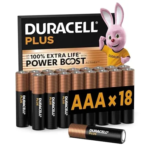 Piles Duracell AAA Plus LR03 lot de 18