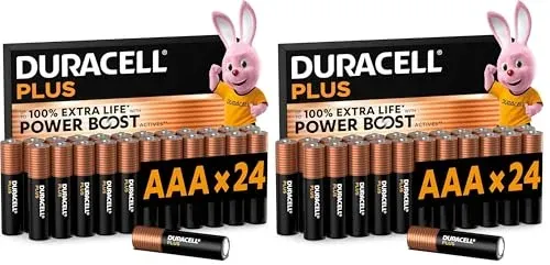 Piles Duracell Plus AAA alcalines, lot de 48