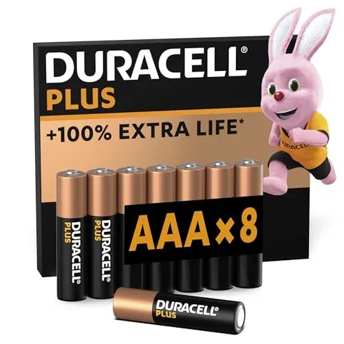 Piles Duracell Plus AAA LR03 alcalines, lot de 8