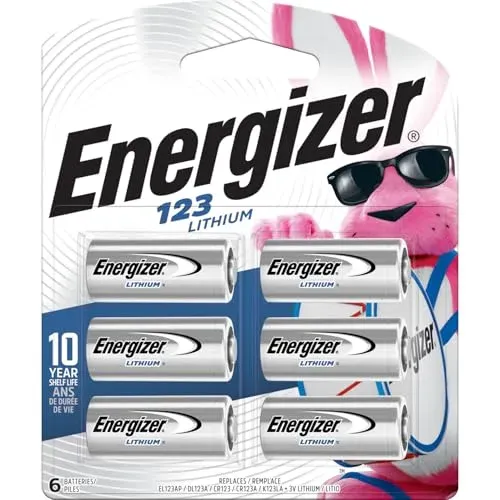 Piles lithium Energizer 123, 3 V, lot de 6