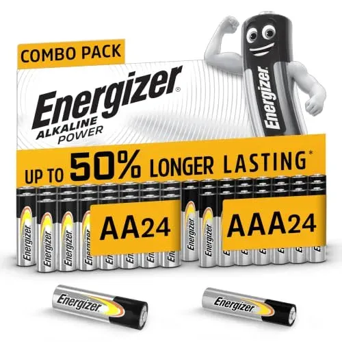 Piles Energizer Alkaline Power AA et AAA lot de 48