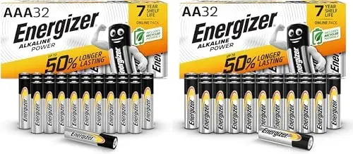 Piles Energizer Alkaline Power AA et AAA, lot de 64