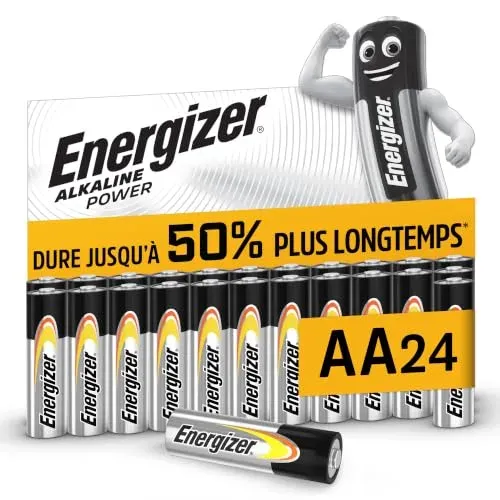 Piles Energizer Alkaline Power AA lot de 24