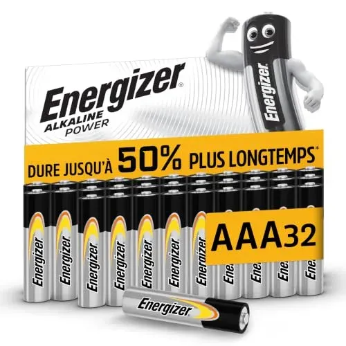 Piles Energizer Alkaline Power AAA lot de 32