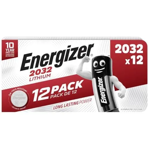 Piles Energizer CR2032 lithium 3V, lot de 12