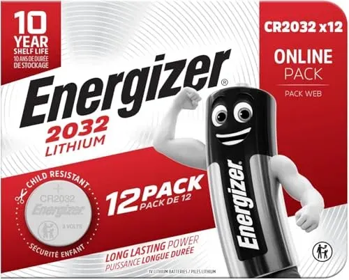 Piles Energizer Lithium CR2032 lot de 12
