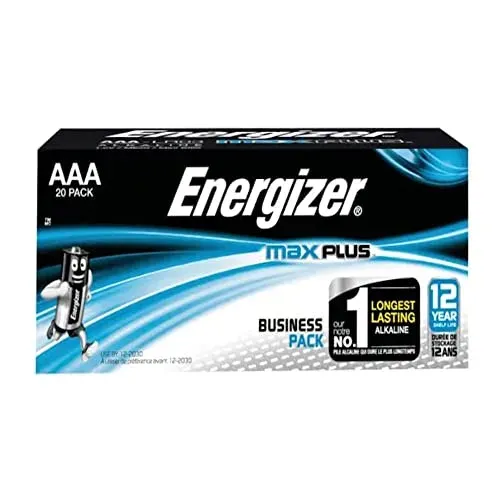 Piles Energizer Max Plus AAA, lot de 20
