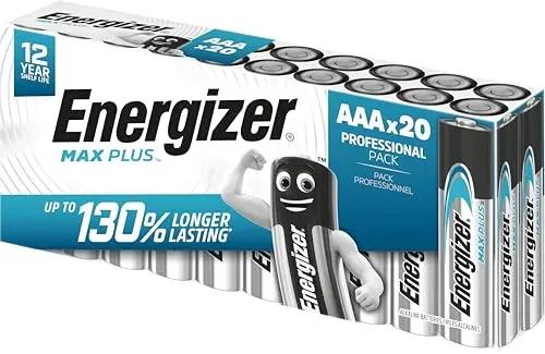 Piles alcalines Energizer Max Plus AAA LR03, lot de 20