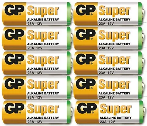 GP 23AE : lot de 10 piles alcalines 12 V (A23, MN21)
