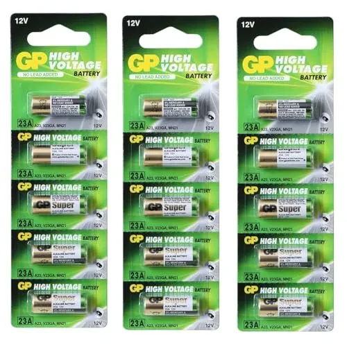 Piles GP 23AE Ultra 12 V alcalines, lot de 15