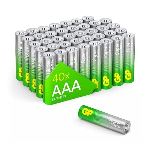 Piles alcalines GP AAA LR03 1,5 V, lot de 40