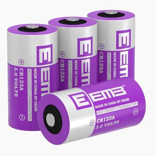 Piles lithium EEMB CR123A 3 V, lot de 4