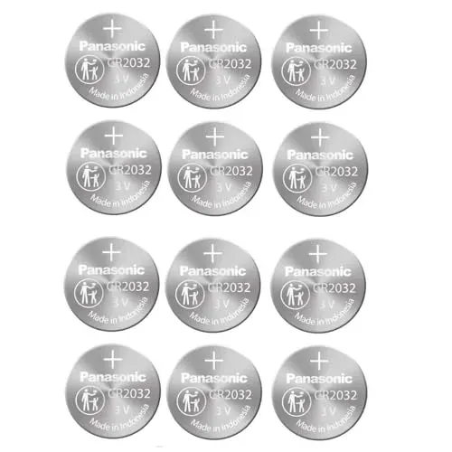 Piles Panasonic CR2032 lithium 3 V, lot de 12