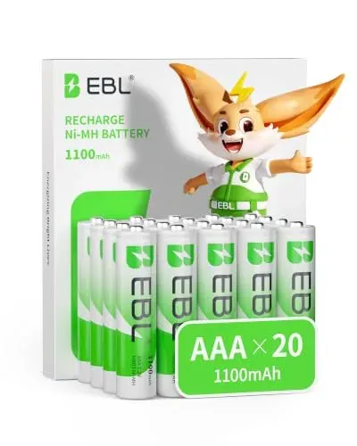 Piles rechargeables EBL AAA Ni-MH 1100 mAh, lot de 20