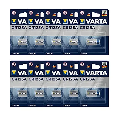 Piles lithium Varta CR123A, lot de 10