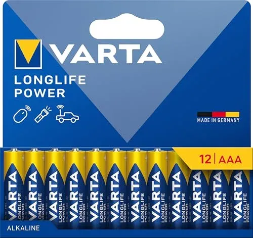 Piles Varta Longlife Power AAA, lot de 12