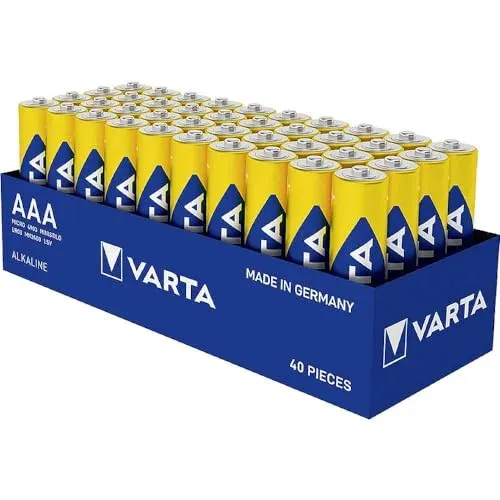 Piles alcalines Varta Longlife Power AAA LR03, lot de 40