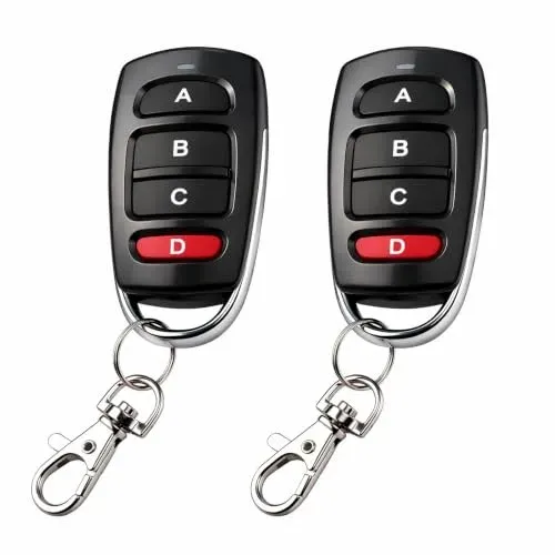 Télécommande universelle portail 433 MHz code fixe, lot de 2