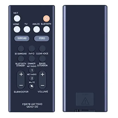 Télécommande compatible Yamaha FSR78 VAF7640 barre de son