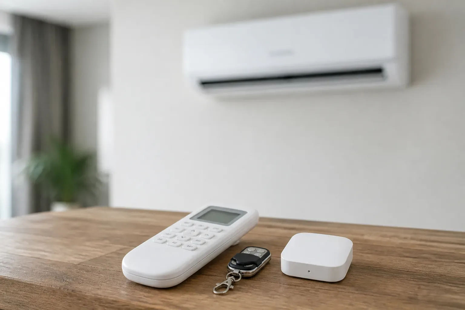 Climatiseur et centrale d'alarme avec leurs télécommandes